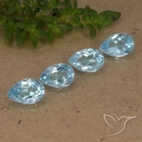 Gemas de Topacio Azul Cielo natural de 2.12 ct, En forma de pera, VVS-VS