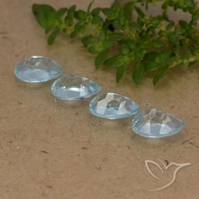 Gemas de Topacio Azul Cielo natural de 2.12 ct, En forma de pera, VVS-VS