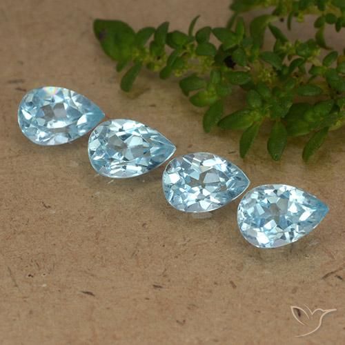 2.51ctw Natural Azul Suizo Topacio, En forma de pera, VVS-VS