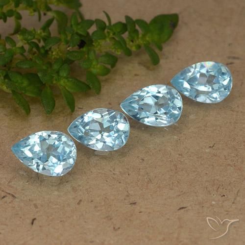 Gemas de Topacio Azul Suizo natural de 2.51 ct, En forma de pera, VVS-VS