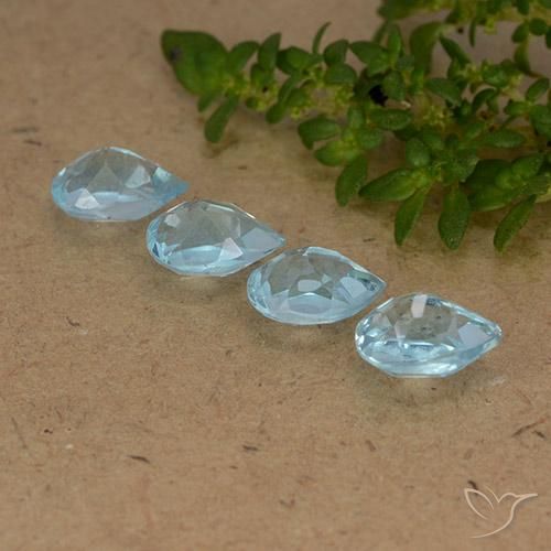 Gemas de Topacio Azul Suizo natural de 2.51 ct, En forma de pera, VVS-VS