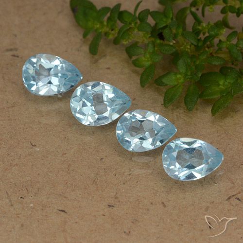 2.16ctw Natural Azul Cielo Topacio, En forma de pera, VVS-VS