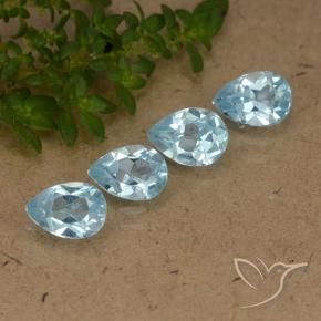 Gemas de Topacio Azul Cielo natural de 2.16 ct, En forma de pera, VVS-VS