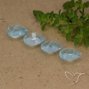 Gemas de Topacio Azul Cielo natural de 2.16 ct, En forma de pera, VVS-VS
