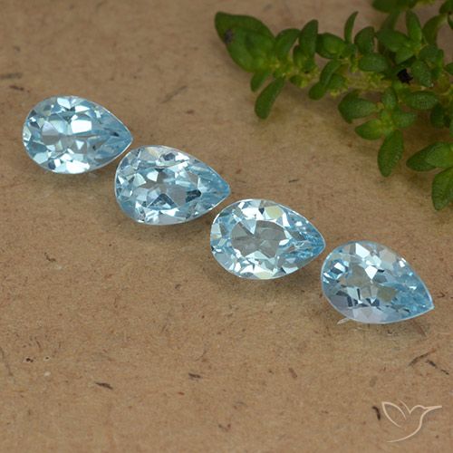 2.30ctw Natural Azul Cielo Topacio, En forma de pera, VVS-VS