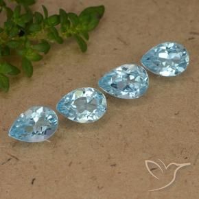 Gemas de Topacio Azul Cielo natural de 2.30 ct, En forma de pera, VVS-VS
