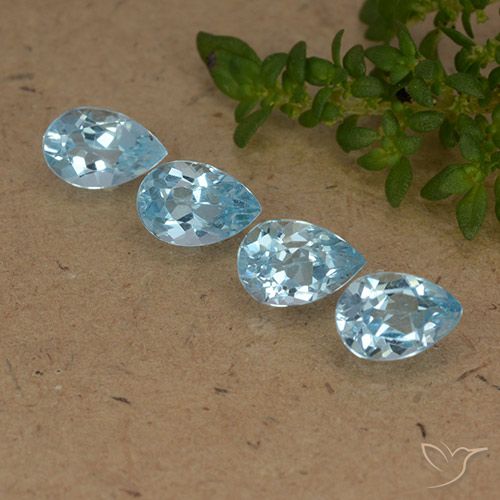 2.22ctw Natural Azul Suizo Topacio, En forma de pera, VVS-VS