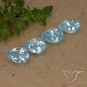 Gemas de Topacio Azul Suizo natural de 2.22 ct, En forma de pera, VVS-VS
