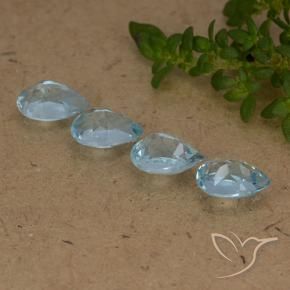 Gemas de Topacio Azul Suizo natural de 2.22 ct, En forma de pera, VVS-VS
