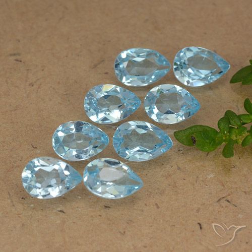 3.97ctw Natural Azul Cielo Topacio, En forma de pera, VVS-VS