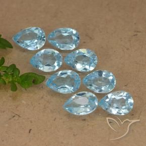 Gemas de Topacio Azul Cielo natural de 3.97 ct, En forma de pera, VVS-VS
