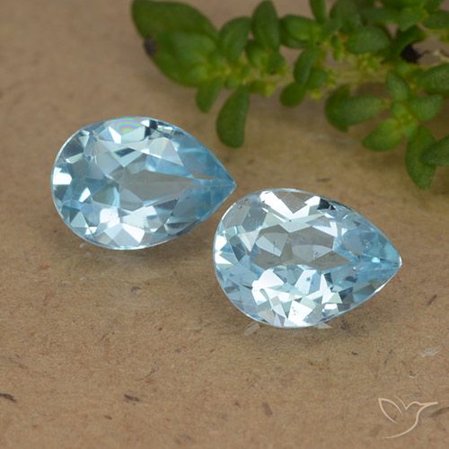 1.70ctw Natural Azul Cielo Topacio, En forma de pera, VVS-VS