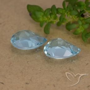 Gemas de Topacio Azul Cielo natural de 1.70 ct, En forma de pera, VVS-VS