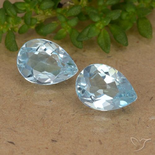 1.62ctw Natural Azul Cielo Topacio, En forma de pera, VVS-VS