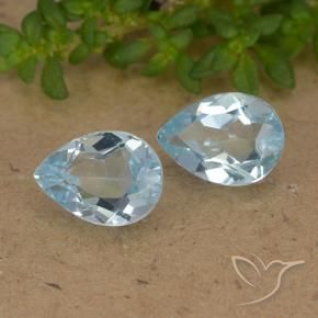 Gemas de Topacio Azul Cielo natural de 1.62 ct, En forma de pera, VVS-VS