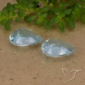 Gemas de Topacio Azul Cielo natural de 1.62 ct, En forma de pera, VVS-VS