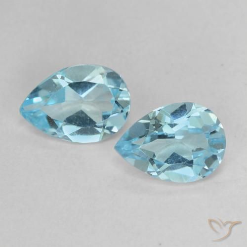 1.65ctw Natural Azul Cielo Topacio, En forma de pera, VVS-VS