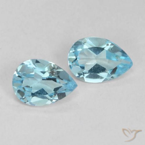 Gemas de Topacio Azul Cielo natural de 1.65 ct, En forma de pera, VVS-VS