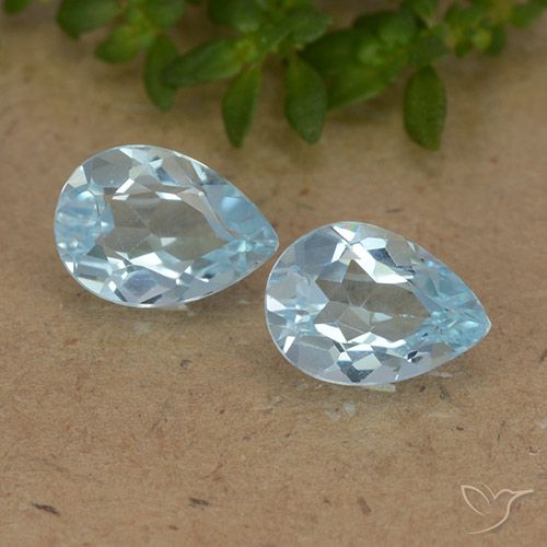 1.54ctw Natural Azul Cielo Topacio, En forma de pera, VVS-VS