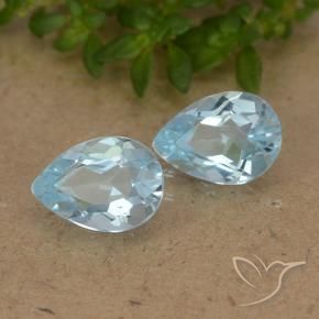 Gemas de Topacio Azul Cielo natural de 1.54 ct, En forma de pera, VVS-VS