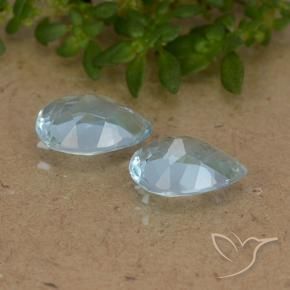 Gemas de Topacio Azul Cielo natural de 1.54 ct, En forma de pera, VVS-VS