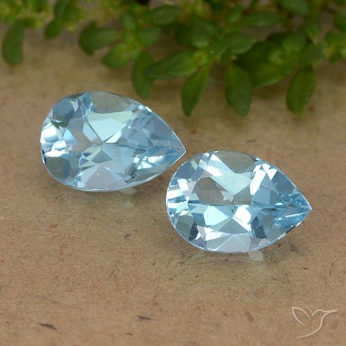 1.77ctw Natural Azul Cielo Topacio, En forma de pera, VVS-VS
