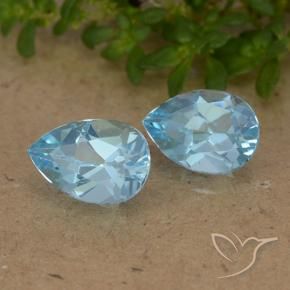 Gemas de Topacio Azul Cielo natural de 1.77 ct, En forma de pera, VVS-VS