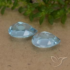 Gemas de Topacio Azul Cielo natural de 1.77 ct, En forma de pera, VVS-VS