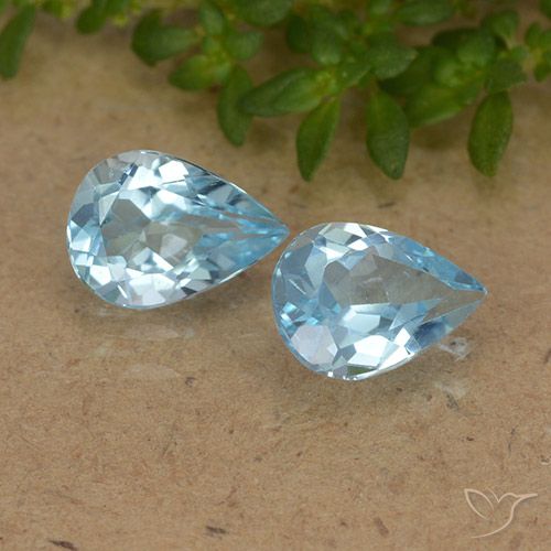 1.53ctw Natural Azul Cielo Topacio, En forma de pera, VVS-VS