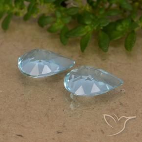 Gemas de Topacio Azul Cielo natural de 1.53 ct, En forma de pera, VVS-VS