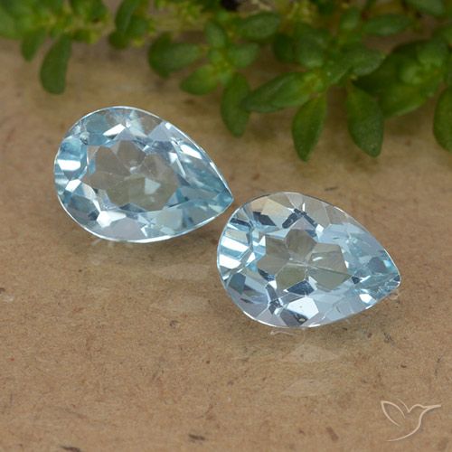 1.82ctw Natural Azul Cielo Topacio, En forma de pera, VVS-VS