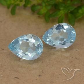 Gemas de Topacio Azul Cielo natural de 1.82 ct, En forma de pera, VVS-VS