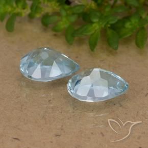 Gemas de Topacio Azul Cielo natural de 1.82 ct, En forma de pera, VVS-VS
