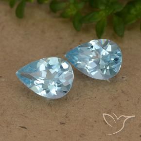 Gemas de Topacio Azul Cielo natural de 1.49 ct, En forma de pera, VVS-VS