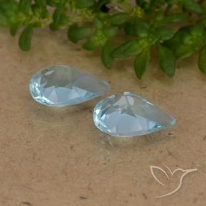 Gemas de Topacio Azul Cielo natural de 1.49 ct, En forma de pera, VVS-VS