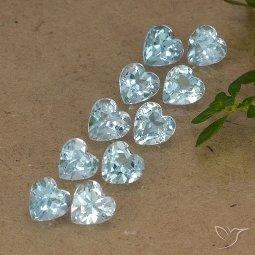 2.88ctw Natural Azul Cielo Topacio, Corazón, VS