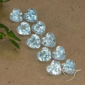Gemas de Topacio Azul Cielo natural de 2.88 ct, Corazón, VS