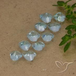 Gemas de Topacio Azul Cielo natural de 2.88 ct, Corazón, VS