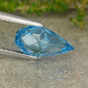 Topacio Azul Suizo natural de 2.66 ct, Corte Briolette, VVS-VS