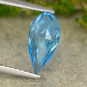 Topacio Azul Suizo natural de 2.66 ct, Corte Briolette, VVS-VS