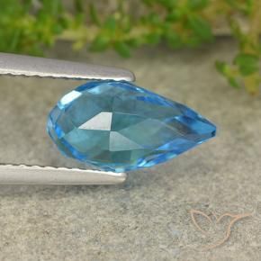 Topacio Azul Suizo natural de 2.72 ct, Corte Briolette, VS