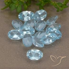 Gemas de Topacio Azul Cielo natural de 3.89 ct, Ovalada, VS