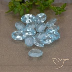 Gemas de Topacio Azul Cielo natural de 3.89 ct, Ovalada, VS
