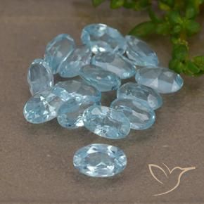 Gemas de Topacio Azul Cielo natural de 4.16 ct, Ovalada, VS