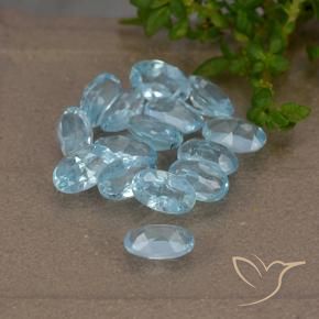 Gemas de Topacio Azul Cielo natural de 4.16 ct, Ovalada, VS
