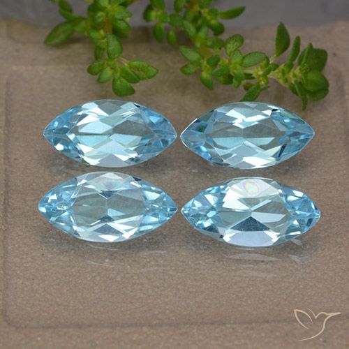 5.25ctw Natural Azul Suizo Topacio, Marquesa, VVS-VS