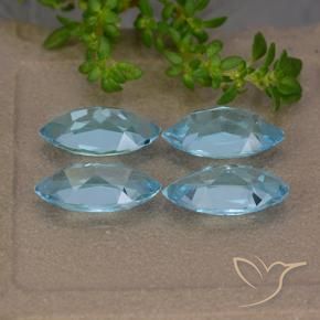 Gemas de Topacio Azul Suizo natural de 5.25 ct, Marquesa, VVS-VS