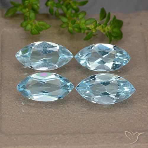 4.88ctw Natural Azul Cielo Topacio, Marquesa, VVS-VS