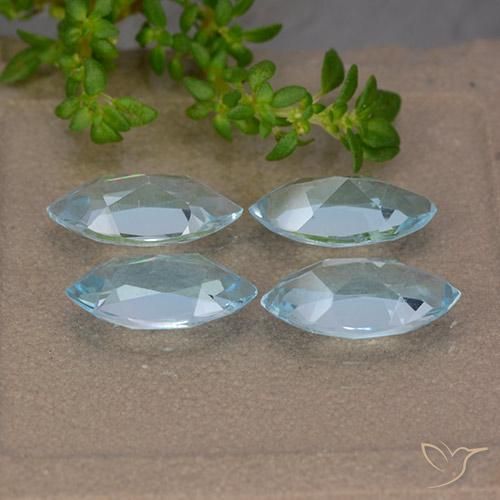 Gemas de Topacio Azul Cielo natural de 4.88 ct, Marquesa, VVS-VS