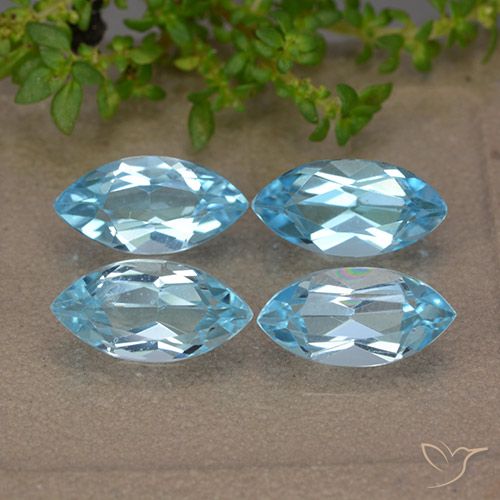 5.60ctw Natural Azul Suizo Topacio, Marquesa, VVS-VS